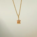 Elegant gold carousel pendant necklace with colorful enamel detailing and sparkling zircons - Carousel Necklace