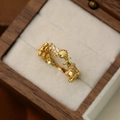 Bague style océan plaqué or 18K avec motifs de coquillages et étoiles de mer en zircon - Coquille Étoile de Mer Or (Plaqué Or 18K)