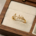 Bague étoile de mer dorée à l'or 18 carats avec micro-pavé de zircones pour femme - Étoile de Mer Dorée