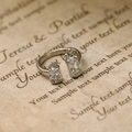 Bague réglable en argent avec pierre œil de chat rose et cœur en zircon brillant - Style Pierre Carrée Fluide Argentée / Zircon Carré Argenté (Plaqué Or Blanc)