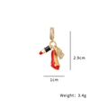 Parure élégante dorée thème océan avec breloques rouge en résine de chaussure et rouge à lèvres - Talons Hauts Rouges (Pendentif Uniquement (Sans Chaîne))