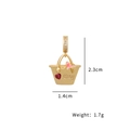 Pendentif sac de courses doré avec cœur rouge, papillon et gravure Buy - Sac Papillon Doré (Pendentif Uniquement (Sans Chaîne))