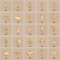 Détail de 25 pendentifs variés en alliage doré pour la création de bijoux personnalisés - Design Flamant Rose (26)