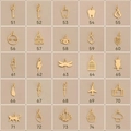 Sélection de 25 pendentifs en acier doré présentant des clés et des animaux - Design Clé (51)