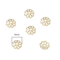 Copriperla a fiore dorato da 6mm distanziatori cavi per creazione gioielli fai da te - Stile #01 / 6mm / Placcato Oro 14K