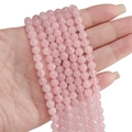 Faceted rose quartz beads strands in pale pink color for DIY jewelry making accessories - 6mm (10 Pieces Pack) / Peach Blossoms Abloom