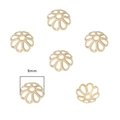 Copriperle a fiore cavo dorato da 8mm per creazione gioielli fai da te e bracciali - Stile #01 / 8mm / Placcato Oro 14K