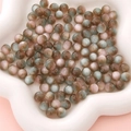 8mm colorful resin cat-eye beads in mixed pink and grey tones for DIY jewelry making - Dark Coffee