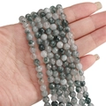 Faceted natural moss agate beads with green texture for DIY jewelry making - Moss Green Mountain