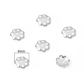 Perline distanziatrici fiore argento 6mm per gioielli con design cavo a sei petali - Stile #03 / 6mm / Argento Spesso