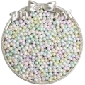 Mixed macaron color 4mm glass pearls on vintage tray for DIY jewelry making - 4mm Aperture Approx 1mm 10g/Pack Approx 100 Beads / Macaron Color