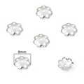 Copriperle a fiore argentate da 8mm per la creazione di gioielli fai-da-te - Stile #03 / 8mm / Argento Spesso