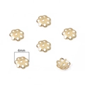Copriperle a fiore dorate da 6mm per creazione di gioielli e decorazione bracciali - Stile #03 / 6mm / Placcato Oro 14K