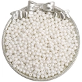 4mm white round glass pearls with center drill holes for jewelry DIY making - 4mm Aperture Approx 1mm 10g/Pack Approx 100 Beads / White