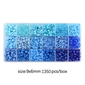 Set di perle a barilotto blu 9x6mm con 1350 pezzi in scatola di plastica a 18 scomparti - 9x6mm Circa 1350 Pezzi/Confezione / Gamma di colori blu