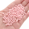 5mm light pink glass lacquer seed beads for DIY jewelry and handmade bracelets - Light Pink Approximately 5x5mm Pore Size Approximately 1mm 10g/pack Approximately 100 Pieces.