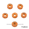 Orange donut bear jewelry bead 11x8mm alloy enamel accessory for DIY bracelet - Orange Expression Donut / 1 Piece / Orange