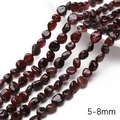 Deep red 5-8mm irregular garnet stone chips for DIY jewelry and bracelet making - 38cm/Strand (Approx. 1mm Hole, 45-60 Beads) / Garnet