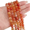 Faceted orange carnelian beads strands for jewelry making with natural texture - Smiling Like a Flower