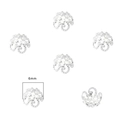 Copriperla a fiore in filigrana d'argento da 6 mm per la creazione di gioielli fai da te - Style #05 / 6mm / Argento Spesso