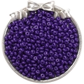 Cuentas de vidrio morado brillante de 5mm para hacer joyas DIY en bandeja de plata - 5mm Agujero 1mm 10g/Paquete Aprox 60Pcs / Azul zafiro