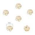 Copriperle dorati da 6mm a forma di fiore per creazione di gioielli e braccialetti - Style #05 / 6mm / Placcato Oro 14K