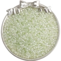 Translucent lime green 4mm glass seed beads in a decorative silver dish for DIY jewelry - Bud Green(DJ11)