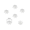 Copriperle a fiore cavo argento 6mm per creazione di gioielli artigianali fai-da-te - Stile #06 / 6mm / Argento Spesso