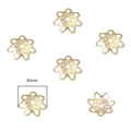 Distanziatori a fiore 8mm dorati con texture martellata per creazione gioielli - Stile #06 / 8mm / Placcato Oro 14K