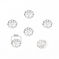 Perline distanziatrici a fiore argento 6mm placcate 14k per creazione gioielli fai da te - Stile #07 / 6mm / Argento Spesso