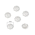 Copriperle a fiore da 8mm placcato argento per creazione gioielli e bracciali - Stile #07 / 8mm / Argento Spesso