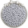 Silver grey 4mm round glass pearl beads in a silver tray for DIY jewelry making - 4mm Aperture Approx 1mm 10g/Pack Approx 100 Beads / Light Gray