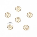 Distanziatori a fiore traforato da 6mm in oro 14k per creazione di gioielli DIY - Stile #07 / 6mm / Placcato Oro 14K