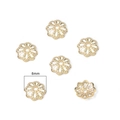 6 pezzi di copriperle a fiore da 8mm placcati oro 14k per accessori gioielli fai da te - Stile #07 / 8mm / Placcato Oro 14K