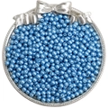 Polished light blue glass pearl beads in a silver tray for DIY jewelry making - 4mm Aperture Approx 1mm 10g/Pack Approx 100 Beads / Blue