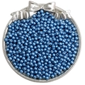 4mm round glass pearl beads with metallic blue luster for DIY jewelry making - 4mm Aperture Approx 1mm 10g/Pack Approx 100 Beads / Dark Blue