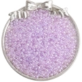 4mm translucent purple glass seed beads displayed in a silver bow-knot metal tray - Light Purple(DJ18)