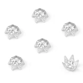 Set di 6 copriperle in argento per gioielli con petali dalla trama martellata - Stile #09 / 6mm / Argento Spesso