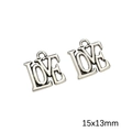 Silberne LOVE Anhänger aus Legierung 15x13mm für DIY Schmuck und handgemachte Ketten - LOVE Brief