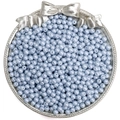 Pale blue 4mm glass pearl beads with lustrous finish for DIY jewelry in a silver tray - 4mm Aperture Approx 1mm 10g/Pack Approx 100 Beads / Light Blue
