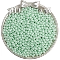 Round mint green 4mm glass pearl beads for DIY jewelry making in a decorative tray - 4mm Aperture Approx 1mm 10g/Pack Approx 100 Beads / Green