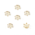 Set di 6 copriperle a fiore placcati oro 14k con design a petali forati per gioielli - Stile #12 / 8mm / Placcato Oro 14K