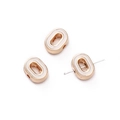 10mm light gold and white enamel letter bead for DIY jewelry and bracelets - Letter O