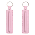Portachiavi in pelle rosa con dettagli in argento per accessori borsa DIY, 2 pezzi - Diametro 30mm Lunghezza Totale Circa 15cm / Rosa