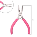 Pink handle 13cm needle nose plier for jewelry making with precise steel head - Pink - Needle Nose Pliers (Serrated)