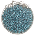 Perline di vetro blu cielo da 4mm in vassoio d'argento per creazione gioielli fai da te - Confezione da 10g / Verde Pavone