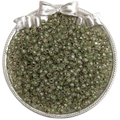 Facettierte 4mm olivgrüne Glasperlen in einer Silberschale für DIY-Schmuckherstellung - 10g Packung / Olivgrün