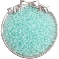 Light mint green faceted 4mm glass beads in a silver bow tray for DIY jewelry making - 10g/Pack (Approx 140 Pcs, 4mm, Hole 1mm) / Blue