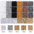 24-grid DIY jewelry kit with clay beads and alphabet charms for making handmade bracelets - Gradient Gray Brown