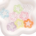 Colgantes de estrella acrílicos transparentes pastel para joyas y llaveros DIY - 20 Piezas/Paquete (30mm) / Colores Mezclados al Azar